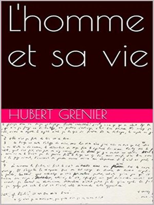cover image of L'homme et sa vie